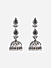 Oxidised silver Black Teardrop Temple Jhumka Earrings