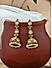 Mehandi Gold White Teardrop Temple Jhumka Earrings