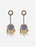 Gold -Toned Multicolor Circular Mandala  With Pearls Drop & Dangler Earrings