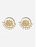 Brass Gold-Plated Lotus Motif Circular Pearls Stud Earrings