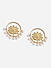 Brass Gold-Plated Lotus Motif Circular Pearls Stud Earrings