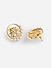 Brass Gold-Plated Lotus Motif Circular Pearls Stud Earrings