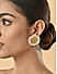 Brass Gold-Plated Queen Victoria Coin Motif Circular Pearls  Stud Earrings