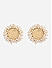 Brass Gold-Plated Queen Victoria Coin Motif Circular Pearls  Stud Earrings