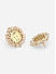 Brass Gold-Plated Queen Victoria Coin Motif Circular Pearls  Stud Earrings