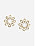 Brass Gold Plated Floral Motif Pearl  Stud Earrings