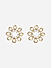 Brass Gold Plated Floral Motif Pearl  Stud Earrings