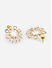 Brass Gold Plated Floral Motif Pearl  Stud Earrings