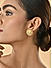 Brass Gold-Plated Queen Victoria Coin Motif Circular  Stud Earrings