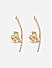 Brass Gold-Plated Hanging Lotus Motif   Stud Earrings