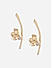 Brass Gold-Plated Hanging Lotus Motif   Stud Earrings