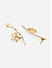 Brass Gold-Plated Hanging Lotus Motif   Stud Earrings