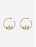 Brass Gold-Plated Leaf Shaped Circular  Stud Earrings