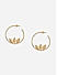 Brass Gold-Plated Leaf Shaped Circular  Stud Earrings