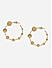 Brass Gold-Plated Multi Dots Circular  Hoop Earrings