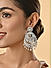 Premium 14k Rhodium-Plated AAA American Diamond Chandbali Earrings