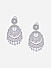 Premium 14k Rhodium-Plated AAA American Diamond Chandbali Earrings