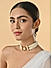 Brass Gold-Plated Multi Strands  White Pearl  Floral Choker Necklace