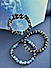 Set of 3 Blue & Black Beaded Statement Bracelet