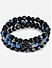 Set of 3 Blue & Black Beaded Statement Bracelet