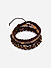 Set of 4 Brown Beaded & Braided Casual Bracelets for Men