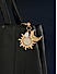 Gold-Toned Celestial Bag Charm with Sun, Moon, and Pearl Drops