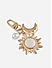 Gold-Toned Celestial Bag Charm with Sun, Moon, and Pearl Drops