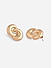 Gold-Toned Party Molten Double Loop Circular Textured Stud Earrings