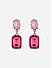 Pink Coloured Stone Studded Square Casual Drop Earings