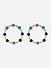 Multi-coloured  Stone Studded Casual Circular Stud Earrings