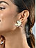 White & Beige Party Twin Floral Drop Earrings