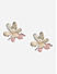 White & Beige Party Twin Floral Drop Earrings