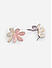 White & Beige Party Twin Floral Drop Earrings