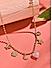 Gold-Toned Party Pink Heart Charm and Floral Moon Choker Necklace