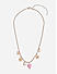 Gold-Toned Party Pink Heart Charm and Floral Moon Choker Necklace