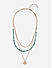 Gold-toned Beach TurQ Beaded 3 layered Necklace