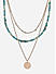 Gold-toned Beach TurQ Beaded 3 layered Necklace