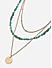 Gold-toned Beach TurQ Beaded 3 layered Necklace