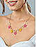 Gold-Toned Yellow Red & White Floral Beach Choker Necklace