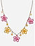 Gold-Toned Yellow Red & White Floral Beach Choker Necklace