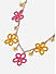 Gold-Toned Yellow Red & White Floral Beach Choker Necklace