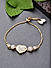 ToniQ Gold Plated American Diamond Heart Shaped Adjustable Bracelet For Women