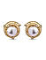 ToniQ  Luxurious Gold Plated  American Diamond Pearl Stud Earring for Women
