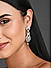ToniQ Luxurious Silver Plated American Diamond Floral Earrings For Women