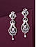 ToniQ Luxurious Silver Plated American Diamond Floral Earrings For Women