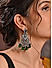 Fida Green Beads Oxidised Festive Dangler Earrings Women