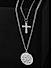 The Bro Code Silver Plated Double Layer Cross Necklace For Men
