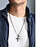 The Bro Code Silver Plated Skull Embossed Cross Pendant Necklace For Men