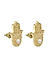 ToniQ Stylish Gold Plated Hamsa Hand White Pearl Stud Earring For Women