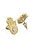 ToniQ Stylish Gold Plated Hamsa Hand White Pearl Stud Earring For Women